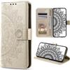CASEONJAN Cover per Xiaomi Redmi Note 11 Pro 4G/5G, Pelle PU Custodia a portafoglio con scomparti per Slot Schede, Antiurto Flip Caso Cover per Redmi Note 11 Pro 4G/5G (Oro)