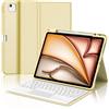 IVEOPPE Tastiera iPad Air 13 M4 2026/M3 2025/M2 2024 con Touchpad, Cover Tastiera Trackpad Italiano QWERTY Magnetico Staccabile Bluetooth con Portapenna per iPad pro 12.9 3-6 Gen,Giallo Chiaro