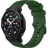 GIOPUEY 22mm 20mm Cinturini Compatibile con Amazfit T-Rex 3 PRO 48mm/T-Rex 3 PRO 44mm, Morbido Silicone Cinturino [Resistente all'Usura] [Traspirante] - Dark Green