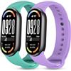 BDIG 2 Pezzi Cinturini Compatibile con Xiaomi Mi Band 10/9/8 Donna e Uomo,Cinturino Remplacement Sportivo Silicone Morbido Traspirante