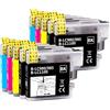 Tinnee LC-980 LC-985 LC-1100 Cartucce d'Inchiostro Sostitutive per Brother LC980XL LC1100XL - Compatibili con DCP-J140W 145C 165C 185C 195C 197 197C 373CW 365CN 375CW 385C 390CN 383C