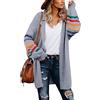 Onsoyours Cardigan Donna Lungo Maglione Cappotto a Maniche Lunghe Elegante Casual Caldo Autunno Invernale Sweater Giacca A Grigio S