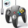 miadore Controller N64 compatibile con console N64, Plug & Play | Gamepad cablato con joystick di precisione 3D migliorato (Non la versione USB per PC)- (Nero)