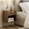 HEYZOEY® Comodino con vano portaoggetti aperto, tavolino laterale da divano per camera da letto e soggiorno (noce, 40 x 40 x 65 cm)