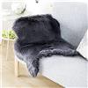DQMEN Faux pelliccia di agnello di pecora tappeto,Pelliccia sintetica Tappeto vello di pecora (Nero, 50 X 80 cm)