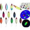 Njord Kalastus Messeneuheit 2023 - Set di spoons per trote attive e scanalate, 12 pezzi, 3 g, con scatola per spoon | accessori per la pesca alla trota