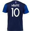 Equipe de France de Football Equipe de Francia di Calcio - Maglietta FFF della Collezione Ufficiale della Nazionale Francese, del giocatore Kylian Mbappe, Taglia Uomo, blu, XXL