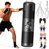 ASBRAVO Sacco da Boxe per Adulti, 120 cm, Set con Fasce da Boxe | Fasce da Boxe da 3 m, Parapolsi, Parastinchi, Accessori di Montaggio, Allenamento a Casa; Non Riempito