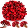 Cindeer 500 Pezzi Bacche Artificiali Finte 10 mm Mini Bacche di Natale per Decorazioni per Alberi di Natale Artigianato Matrimonio Vacanza Decorazione Invernale Decorazione di Casa(Bordeaux, Rosso)
