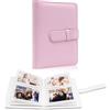 Amimy Album fotografico con 64 tasche per pellicola da 5,7 x 7,6 cm, mini album piccoli per fotocamera istantanea Fujifilm Instax Mini, raccoglitore per foto Kpop (Rosa)