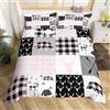 Homemissing Simpatico set di biancheria da letto con copripiumino a tema caccia di cervi, stile rustico, per campeggio, baita, bufalo, orso, cervo, patchwork, copriletto, per ragazzi, ragazze, bambini,