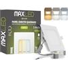 Maxled, Light is Led! Faretti LED Incasso Cartongesso 5W 400LM Luci Soffitto Interno 120º 3CCT 3000K/4000K/6000K Faretto LED Incasso IP44 Non Dimmerabile Diametro Foro 72 x 72mm AC 230V