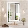 WEER Specchio da bagno con luci a LED, specchio da parete 60x90 cm, dimmerabile in 3 colori, pannello antiappannamento retroilluminato, vetro temperato HD IP44, verticale o orizzontale