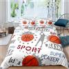 Homemissing Pallacanestro Sport Tema Copripiumini Giocatore di pallacanestro per bambini Stampa Copripiumone Morbido Giovanile Atleta Sport Biancheria da letto interna Set Copripiumino 135x200cm