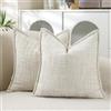 AwzyGous Federe Cuscini Divano 40 x 40 Bianco Crema Copricuscini Moderne Cuscini per Divano in Morbida Ciniglia Decorativi per Letto, Camera da Letto, Soggiorno, Decorazione per La Casa, 2 Pezzi