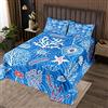 Homemissing Oceano Copriletto Bambini Vita Marina Nautica Creature Mare Set Traspirante Camera Decor Singolo