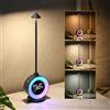 Morwealth Lampada da comodino a LED dimmerabile con orologio, lampada da tavolo a LED con orologio/sveglia, funzione snooze, luce notturna RGB, con 7 rumori di notte, lampada da scrivania per camera