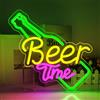 Looklight Beer Time Insegna al neon Giallo LED Luce al neon per la decorazione della parete USB Bar Neon segno per Bar Club Gaming Room Casa Matrimonio Compleanno Festa Decor Segno Regalo