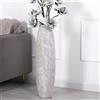 Leewadee Vaso White Wash Decorativo Per Fiori O Pampas Da Interno Da Terra, Alto 80 cm, Resina