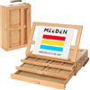 Meeden - Cavalletto da tavolo regolabile per artisti, studenti e principianti in legno di faggio massiccio multifunzione, con 3 cassetti