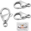 Beebeecraft 1 Scatola 50 Pezzi Fermagli A Moschettone in Argento 316 Ganci A Scatto in Acciaio Inossidabile per Chiusura A Scatto per Bracciale Collana Creazione di Gioielli 11.5mm