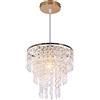 FRIXCHUR Piccoli lampadari d'oro Lampadari a incasso Lampade da soffitto per le ragazze Camera da letto moderna Raindrop Crystal Hanging Light Fixture per corridoio Sala da pranzo Kids Room E26…
