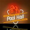 YuoGdhSIa Poll Hall Insegna Neon,Biliardo Neon LED Room Decor per Bar Nightclub Party Man Cave Gaming Room Sala Giochi,Sala da Biliardo Scritte LED Regalo Colorati per Uomini Donne USB Powered（15.4*12.3）