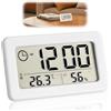 Amztour Termometro Igrometro Elettronico con Wireless Sveglia Digitale Comodino Orologio da Parete Tavolo con Temperatura Umidità Casa 12/24 Ore Adatto per Camera da Letto e Soggiorno