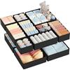 DIMJ Organizer per Cassetti Organizer per Armadio, Divisori per Cassetti Separatori per Cassetti Organizzatore Cassetti, per Calze, Biancheria Intima, 12 Pezzi, Nero