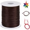 LEREATI Filo Nylon 1.5mm per Braccialetti, 100m Cordoncino Natalizio Coda di Topo, Macrame Corda per Collane Perline Gioielli Fai da Te (Caffè)