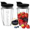 Owowong 2 bicchieri di ricambio da 18 oz con coperchio Sip & Seal compatibili con Nutri Ninja BL450 BL456 BL480 BL482 BL640 BL642 BL682 BN401 BN751 BN801 Foodi SS101 SS151 SS351 SS401