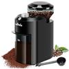 Wancle Macinacaffè, Macinacaffè Elettrico Wancle, Macinino Regolabile per Chicchi di Caffè, con 28 Impostazioni di Macinatura Precise per 12 Tazze (Plastica, Nero+Argento)