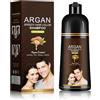 Anifer Shampoo colorante per capelli marroni scuri con ingredienti erboristici e olio di argano per capelli grigi, colorazione delicata e rapida con lucentezza duratura, applicazione semplice, 400ml