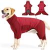 PAWIVID Cappotto Invernale per Cani con Gambe, Tuta in Pile, Maglione con Collo Alto Caldo, Felpe a Corpo Intero con Foro per Guinzaglio, per Cani di Taglia Piccola, Media e Grande (Rosso, L)