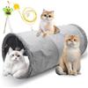 Esshogo - Set di 1 tunnel per gatti, tunnel pieghevole per gatti, giocattolo per gatti, tunnel pieghevole e allungabile, con divertente bastone per gatti, tunnel pieghevole per gatti, tunnel da gioco