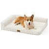 COZY KISS Letto Ortopedico per Cani Grandi, 91x69cm | Cesta morbida in similpelle per cani - lavabile, antiscivolo, con fodera rimovibile, strato impermeabile, M, Crema