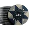 Bullets Playing Cards, Poker Chip in ceramica, Paulie con valori, rotolo da 25 (marrone sabbia/blu (0)