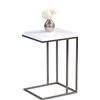 M2 Kollektion 581888 - Tavolino Michi, struttura in metallo effetto acciaio INOX, 38 x 43 x 62,5 cm, colore: Bianco lucido