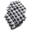 LA Linen Confezione da 10 tovaglioli a Quadretti, 18 x 45,7 cm, Poliestere, White/Black, 45.72 x 45.72 x 0.04 cm