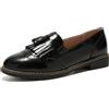 TRULAND Mocassini Penny da donna in pelle, senza lacci, con punta ad ala, in tessuto Oxford, con nappa, comodi, casual, eleganti scarpe per ufficio e lavoro, Bordeaux, 38 EU