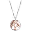 Engelsrufer albero di vita collana con pendente per le donne bicolore rodio e oro rosa placcato argento 925-Sterling lunghezza 40 cm (15.75) + 4cm (0.16)