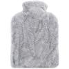 Zuahaly Borsa Acqua Calda Premium in Peluche Con Fodera - Acqua Calda in Gomma Naturale - Ideale Per Neonati E Coliche - Borsa Calda Senza Perdite - Perfetta Per Adulti E Bambini - Grigio