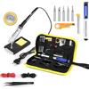 SQUADO Kit Saldatore a Stagno 15 in 1, 60W con Temperatura Regolabile 200℃-480℃, Interruttore ON/OFF, 5 Punte per Saldatore, per Manutenzione Domestica