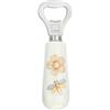 THUN - Apri Bottiglie Decorato con Fiore e Libellula - Accessori Cucina - Linea Elegance - Gres, Acciaio Inossidabile - 13 cm