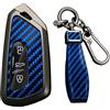 KUNIO Custodia per chiave adatta per VW Golf 8 GTE GTI ID.3 ID.4 GTX, adatta per Seat Leon MK4 Cupra Formentor, adatta per Skoda Octavia Enyaq, portachiavi in metallo, A blu., 3 Tasten