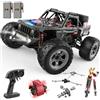 DEERC 207E 1/10 Brushless RC Truck per adulti, 55 KMH, auto radiocomandata veloce, 4WD, fuoristrada elettrica, Monster truck, Rally RC Car, crawler all-Terrain con batterie 3S per ragazzi