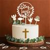 MOAZIFI 5 topper per torte, battesimo, decorazione per torte, battesimo, legno, piccione, pesce, arcobaleno, per ragazzi e ragazze