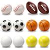 Meanju Piccole palline da 12 pezzi, antistress, mini pallone da calcio, basket, tennis, baseball, sollievo dallo stress, softball, calcio per bambini e adulti