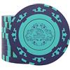 Bullets Playing Cards, 25 chip da poker Clay Corrado per set da poker, senza valori, 14 g, 4 cm di diametro, colore blu..