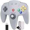 miadore Controller wireless N64 per Switch/Switch 2/OLED/Lite/console N64, PC Windows, MacOS, Raspberry Pi, Plug & Play, controller PC con batteria da 500 mAh, Ricaricabile,vibrazione integrata.